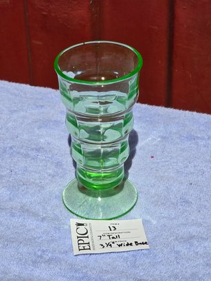 Lot 13 Green Uranium Soda Fountain Glass