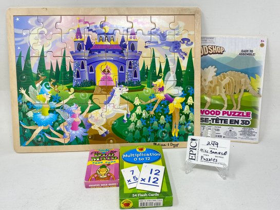 Lot 249 Puzzles For Children-New Melissa & Doug48 Piece Wooden Jigsaw Puzzle- Wood Puzzle Dinosaur Triceratops
