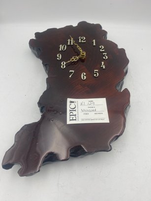 Lot 129Wood Slab/ Wooden Clock Decorative Art (Untested)