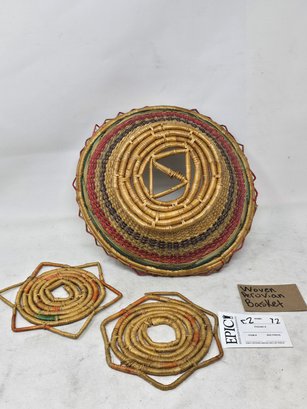 Lot 72 Peruvian Woven Basket And Place Holders