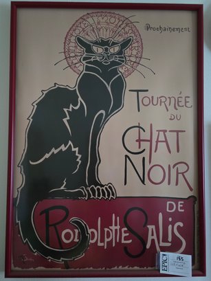 Lot 185 CHAT NOIR Poster Black Cat Poster - French Wall Art  - Vintage Poster  20 1/4x 28 1/4