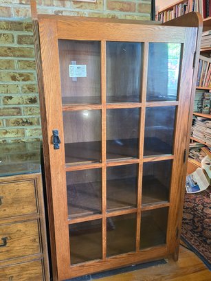 Lot 404 Oak Cabinet With 4-shelves Glass Doors 32x16'60'