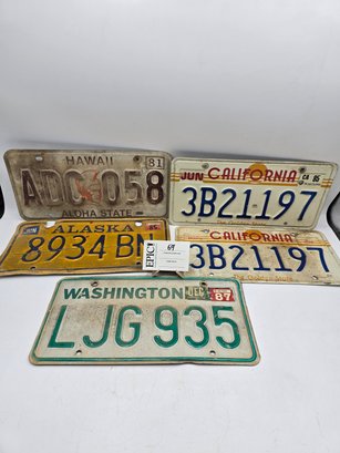 Lot 69 Assorted License Plates From Various Locations