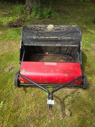 Lot 79 Craftsman Chain Drive Mower Sweeper - 8.5 To 1, 18 Bushel, 12' Brushes: Efficient Yard Cleanup