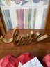 Lot 12 Wooden Heart Shape And Love Table Decor