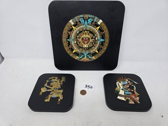 Lot 352 Aztec Wall Plaques