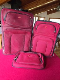 3 Piece Luggage Set Red