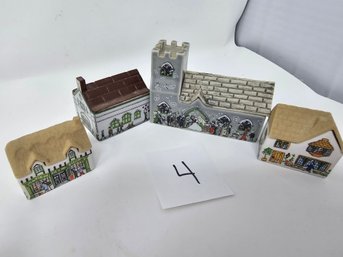 Lot 4 Wade Art Miniature Porcelain Building