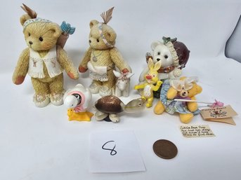 Lot 8 Miniature Doll House Cherished Teddy's & Misc Bears