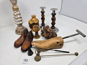 Lot 130 Vintage Shoemaker Cobbler Molds Candle Sticks Etc