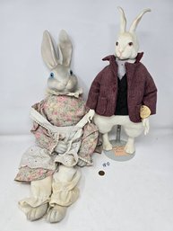 Lot 180 Dolls By Dakin Mr And Mrs Rabbit