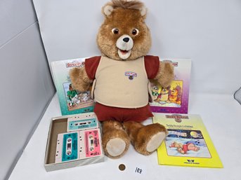 Lot 188 Teddy Ruxpin Original Doll And Books On Tape