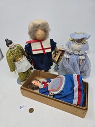 Lot 202 4 Dolls Hand Made