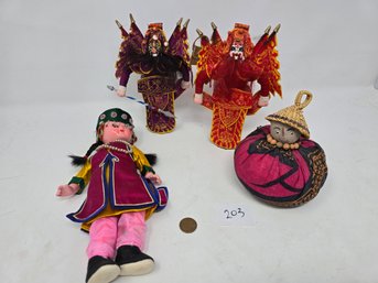 Lot 203 Chinese Operah Mask Dolls And Girl