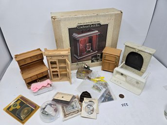 Lot 225 High Quality Exotic Wood Marble Doll House Accessories And Display Box