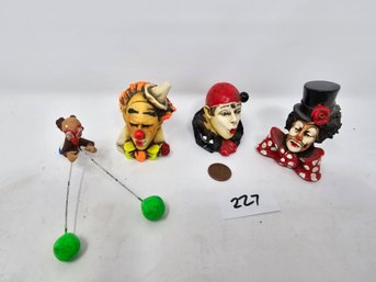 Lot 227 Italian Hand Made Signed Clowns Arteface Accents