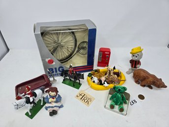 Lot 233 Doll House Miniatures And Big Wheel Mini Bicycle