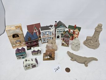 Lot 240 Miniature Village And Stone Figures