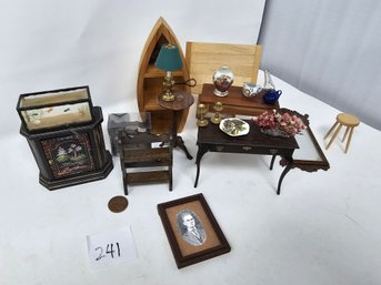 Lot 241 Hand Made Exotic Wood And Other Doll House Miniature Furniture