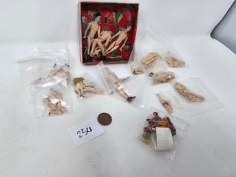 Lot 254 Miniature Articulated Dolls And Parts