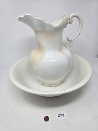 Lot 271 Antique Homer Laughlin Pitcher W/ Basin