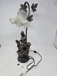 Lot 277 Antique Metal Table Lamp Woman With 2 Children