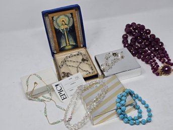 Lot 150 Rosary Our Lady Of Tears And Crystal Beads Chain Prayer Chaplet