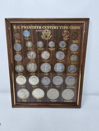 Lot 1 Framed Collection Of U.S 20th Century Coins Lincoln, Washington, Roosevelt, Kennedy, Etc.