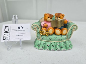 Lot 87  Lucy & Me Teddy Bears On Couch Music Box