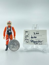Lot 260 VTG. Rare 1978 Kenner Star Wars 3.75' Luke Skywalker X-Wing Pilot  W Jedi Coin