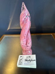 Lot 117 8'x 2' Pink Glass Sculpture Decorative