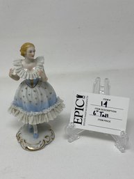 Lot 14 Vintage Dresden Lace Porcelain Figurine: 6 Inches Tall