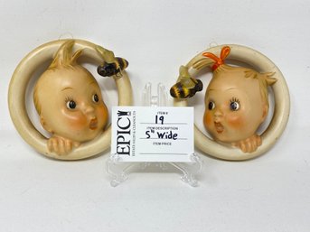 Lot 19 Pair M.j Hummel Ba-Bee Decorative Hanging Rings 300 A  B