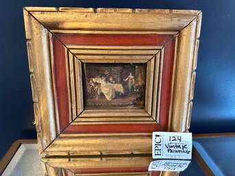 Lot 124 Vintage Oil Painting Of A 19th Century Baroque Rococo Scene