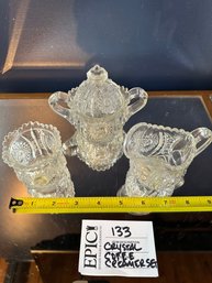 Lot 133 Vintage Crystal Coffee, Sugar And Creamer Set