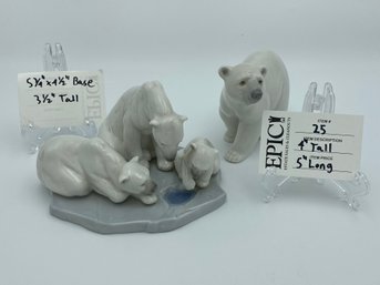 Lot 25 Lladro Polar Bear Figurines Set Of 2