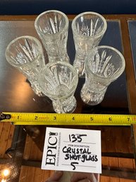 Lot 135 Set Of Five Crystal Vintaged Pressed Pattern Shot Glass