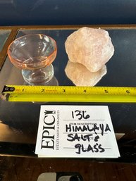 Lot 136 Decorative Pink Himalaya Salt With Peach Footed Sherbet Glass