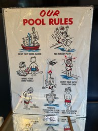 Lot 141 18x24 Poolmaster Our Pool Rules Swimming Pool Sign