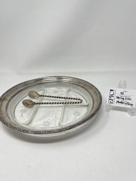 Lot 52 Sterling Silver Platter With Tongs