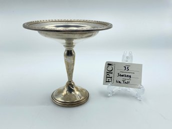 Lot 35 Sterling Cement Filled Reinforced With Rod Compote Dish