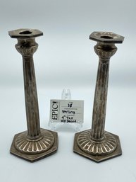 Lot 38 9' Tall Sterling Silver Candle Sticks (1 Pair)