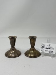 Lot 154 Set Of 2 Duchin Creation Weighted Sterling Silver Candle Holders