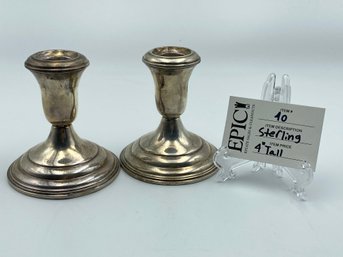 Lot 40 Reed And Barton Sterling Weighted And Reinforced Candle Stick Holder 4' Tall