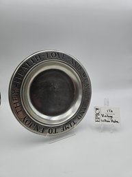 Lot 178 Wilton Pewter Plate Dish Health Love Wealth And Time To Enjoy Them