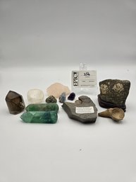 Lot 256 Fossil Ammonite, Suiseki Viewing Rock, Geode, And Crystal Collection - A Natural Treasure Trove