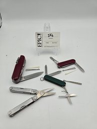 Lot 295 Versatile Multi-Tool Trio: Leatherman Micra Pats Pend, Geico Insurance Stainless, And Unbranded