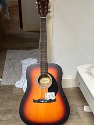 Lot 208 Fender FA-125 Dreadnought Body Style Sunburst Acoustic Guitar  With Stand