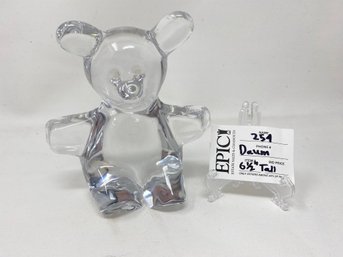 Lot 254 LARGE 6.75in Daum Nancy TEDDY BEAR Crystal Figurine Mid Century Modern Art Glass