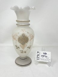 Lot 260 11 1/4 Tall  ANTIQUE Victorian Bristol Glass I Glass Vase Art Nouveau Hand Painted